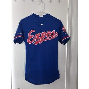 Vintage Montreal Expos Majestic Jersey Blue Size Small Made In The USA